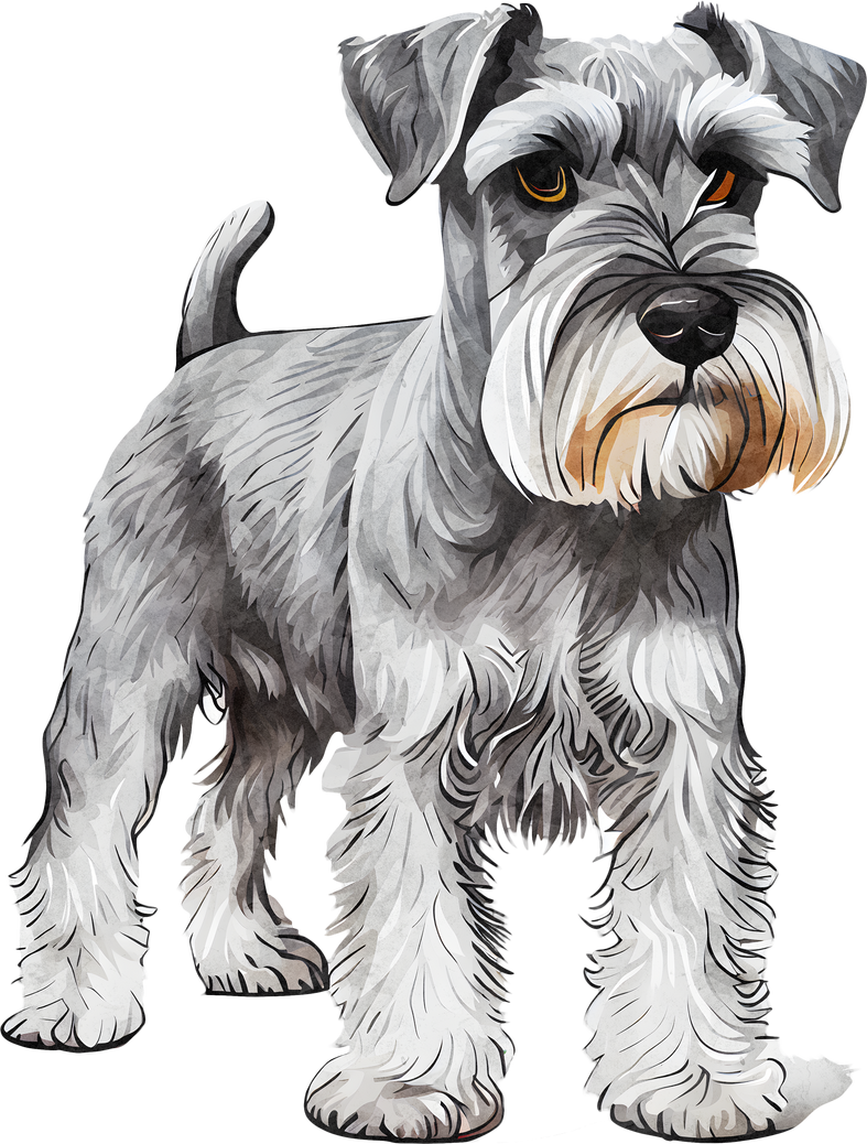 Schnauzer Dog watercolor PNG