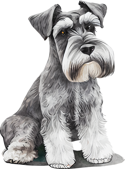 Schnauzer Dog watercolor PNG