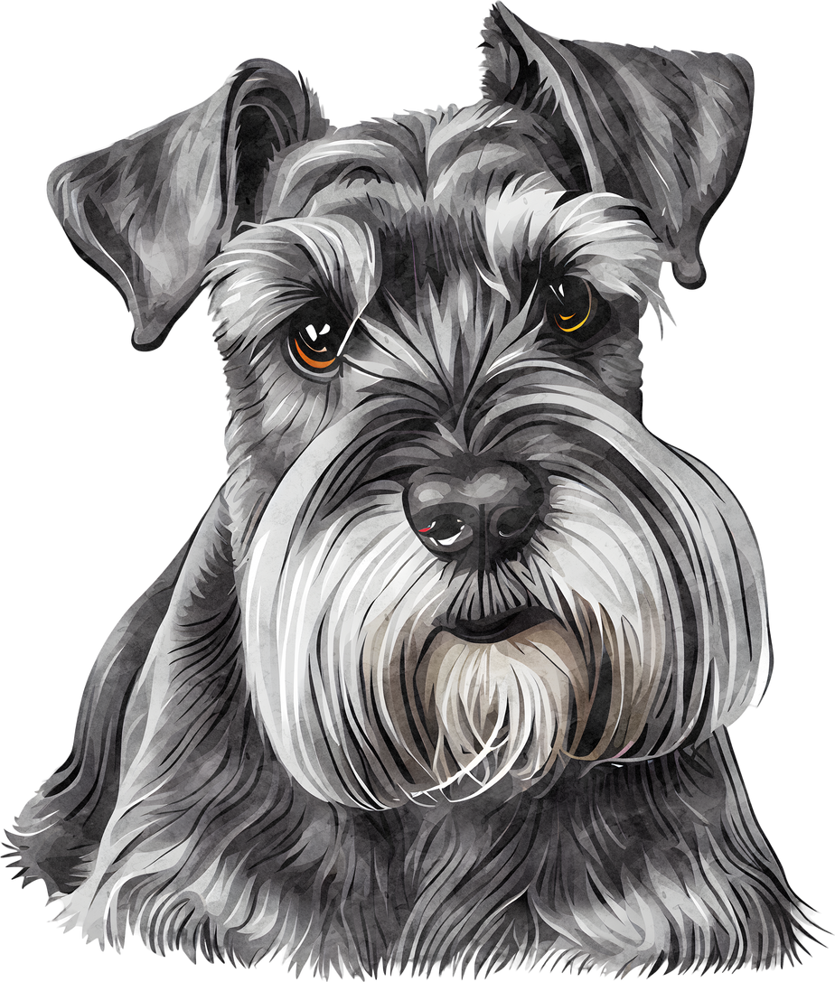 Schnauzer Dog watercolor PNG